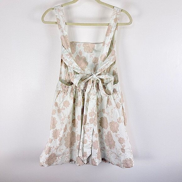 FREE PEOPLE Meet Me In Maui Pink/Ivory Dress fit& flare bow backless Large NWT - Picture 11 of 17